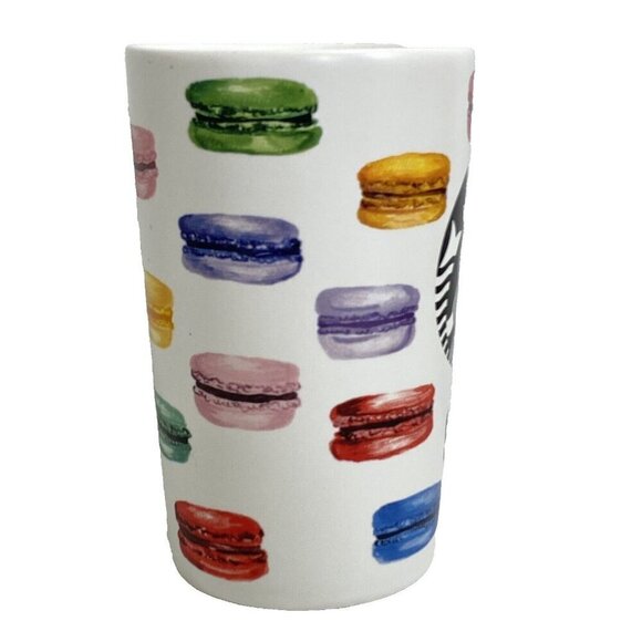 STARBUCKS 16 Oz French Macarons Coffee Cup Mug 2015 Dot Collection Rainbow - Picture 2 of 6